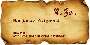 Marjanov Zsigmond névjegykártya